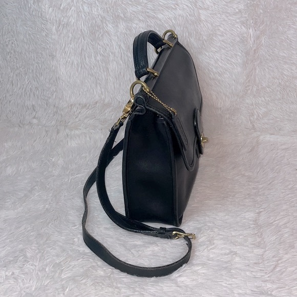 Coach Vintage Willis Unisex Leather Messenger Crossbody Shoulder Bag 9927 Black - Picture 8 of 17
